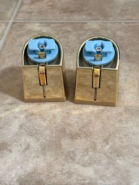 Pashion Footwear 3 inch Metallic Gold Flare Blocks
